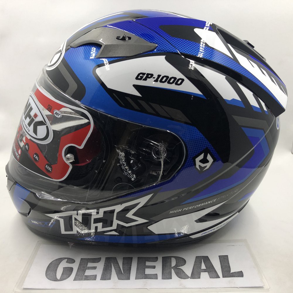 Helm NHK GP1000 GP 1000 Motif Million Black Blue Hitam Biru Double Visor Full Face Limited