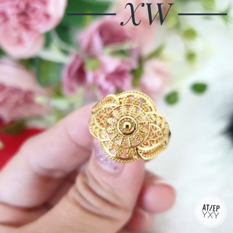 Cincin Yaxiya warna emas 24k CAT03003