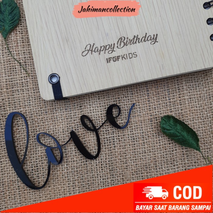

✨ BISA COD ✨ Buku kayu nama l Buku Jurnal personal | Cover-quote Back-Scripture