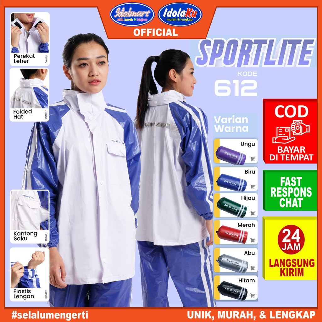 IDOLAKU Jas Hujan plevia Jaket Celana Sportlite 612 Unisex - Plevia semarang