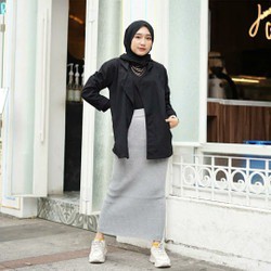[ BEST SELLER ] ROK RAJUT SPAN / ROK RAJUT PREMIUM / ROK PANJANG TERMURAH  / MAXI SKIRT/ ROK SPAN KNITTED / ROK  RAJUT-abu muda