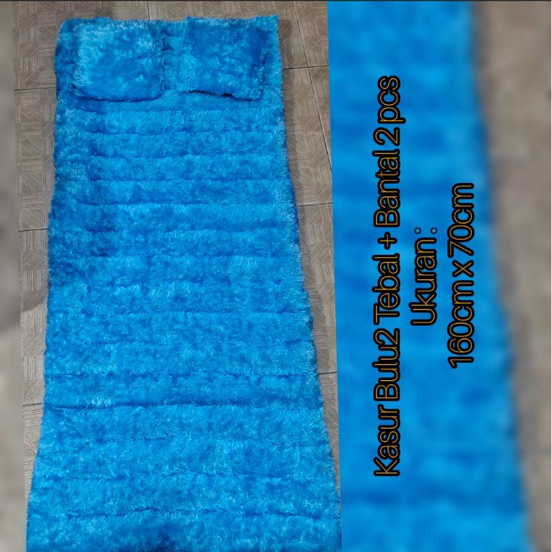 Kasur Bulu Tebal Ukuran 160x70cm Bantal 2pcs Bonus Tilam Lembut Bed Tempat Tidur Pontianak Kasur Pal