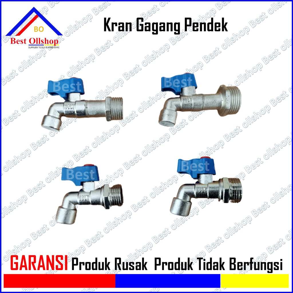 Kran babet pendek 1/2 / 3/4 inch / Kran Air Gagang Pendek Cebol