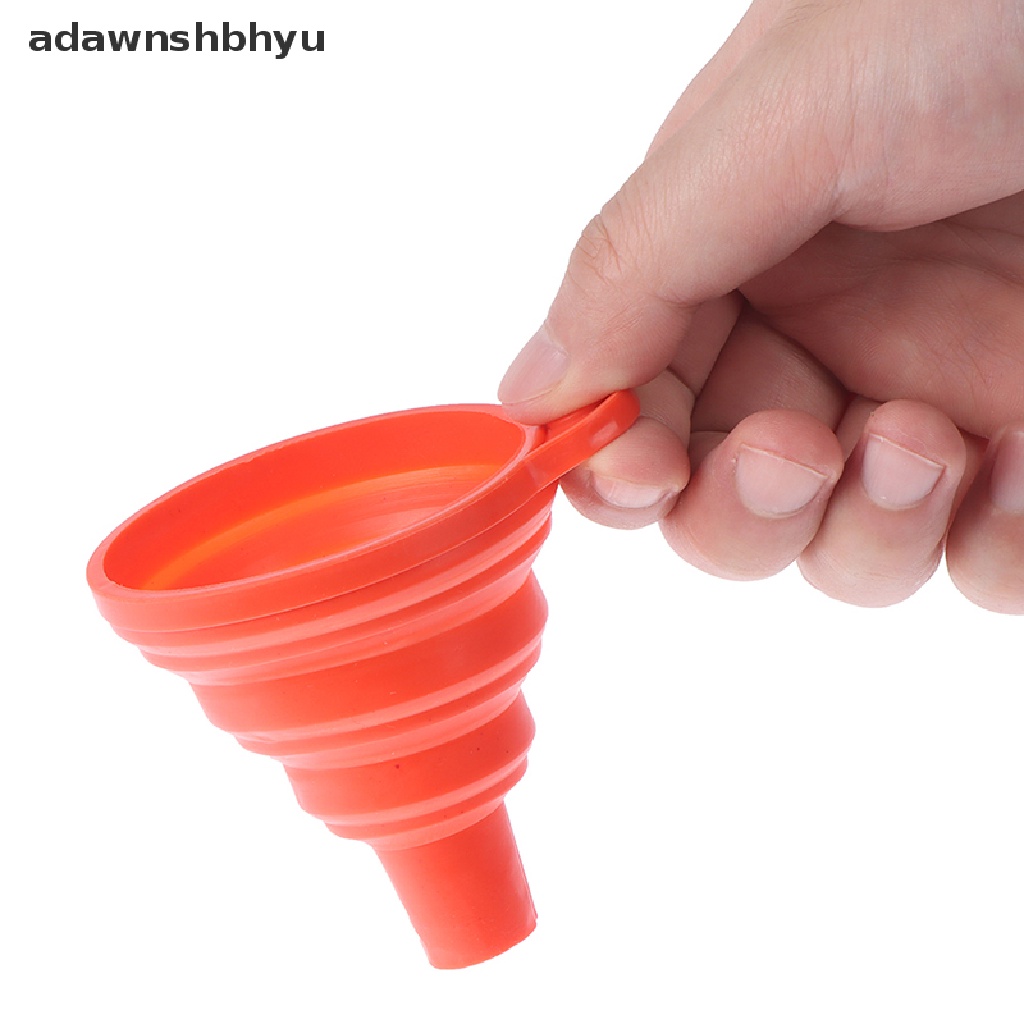 [adawnshbhyu] Collapsible Silicone Funnel Alat Transfer Isi Bensin Mobil Truk Motor.