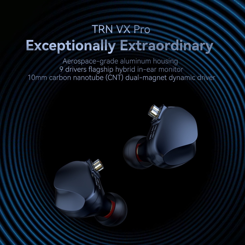 TRN VX PRO 8BA+1DD Hybrid Drive In-ear Earphones HiFi High-quality Earplugs With 2PIN Cables V90 X7 BT30 VXPRO T300 BA15 MT1