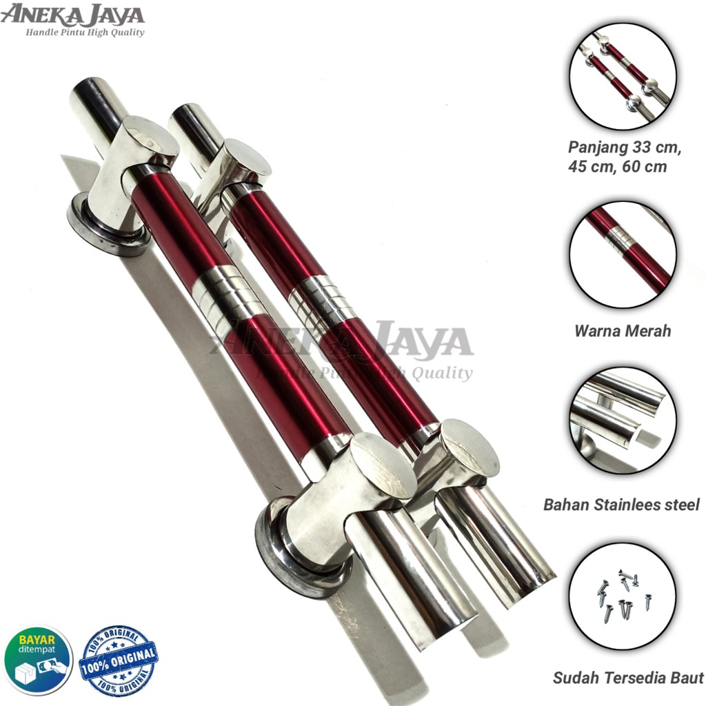 Satu set handle pintu rumah 33 cm 45cm 60 cm murah minimalis tarikan pintu stainless gagang pintu