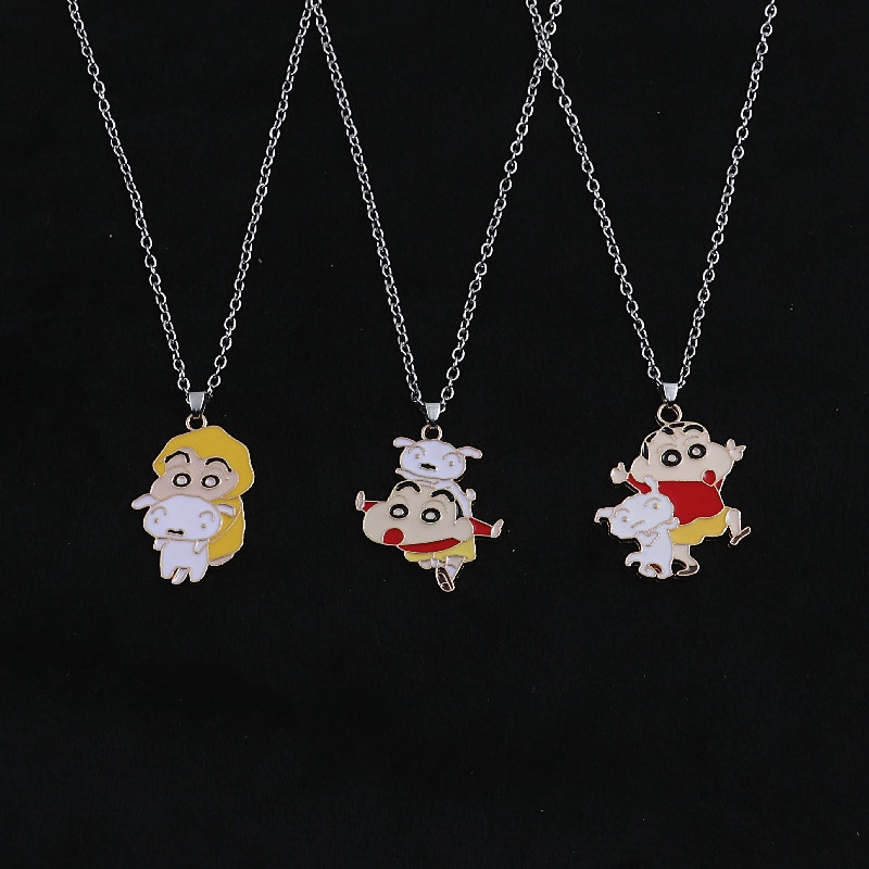 Kalung Rantai Dengan Liontin Kartun Shin-Chan Untuk Pasangan / Pria / Wanita