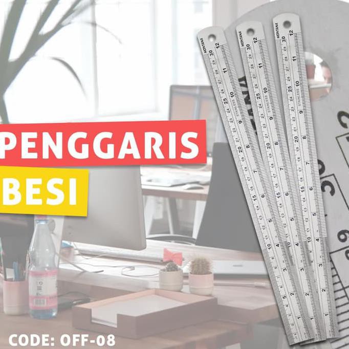 

New Product Penggaris Besi/Mistar 30 Cm Penggaris Besi Alat Kantor (Off-08)
