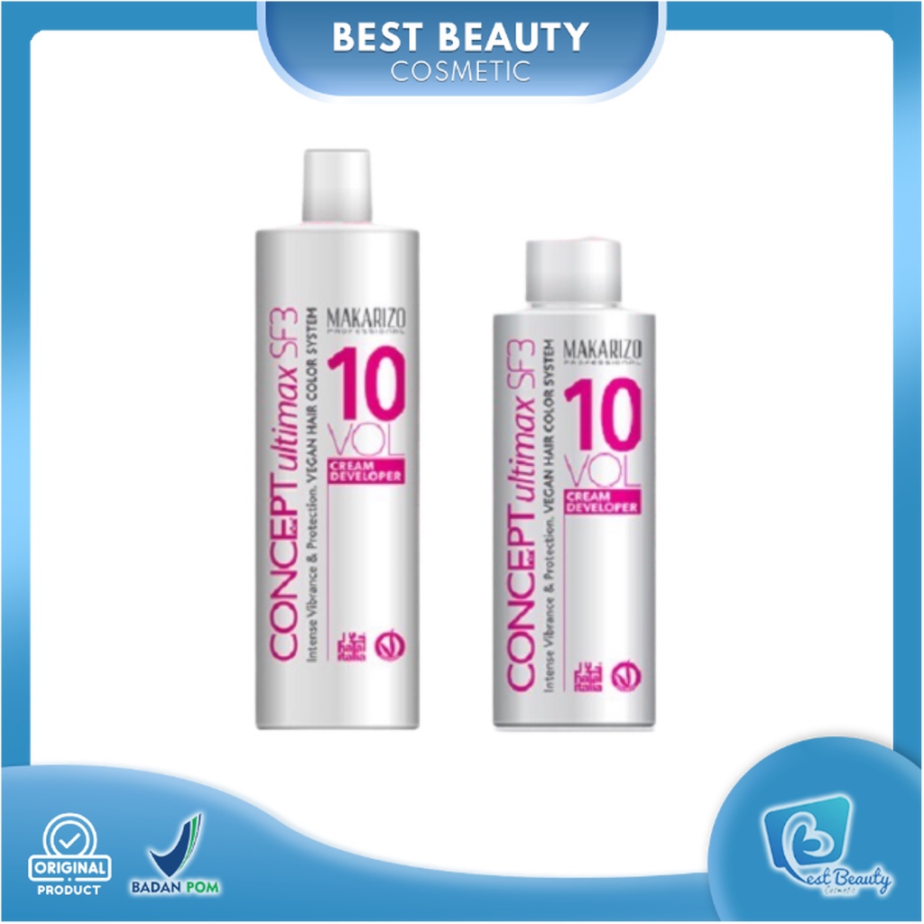 ★ BB ★ Makarizo Professional Concept Ultimax Cream Developer SF3 10 Volume Bottle 135 mL - 1000 mL | Pewarna Rambut