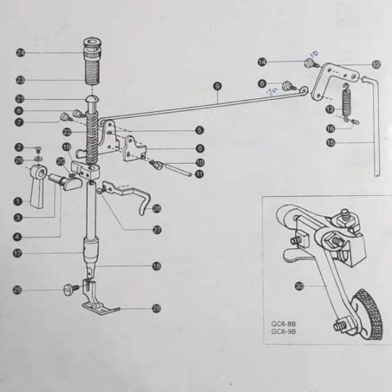 Platuk Mati Typical 22T7-016 / Jalur Benang Mesin Jahit 1 jarum Typical / Slack Thread Regulator