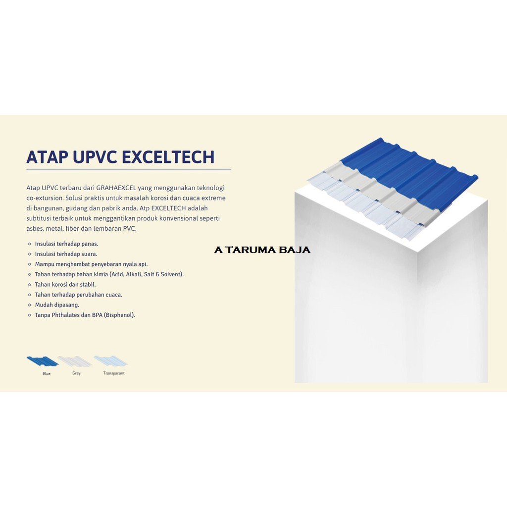 Atap Exceltech Transblue Esr1000 Transparan Kebiruan Shopee Indonesia