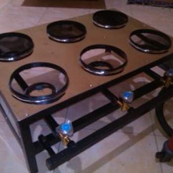 Kompor Surabi 6 Tungku / Kompor Serabi Gas ( Stainless) - Baru