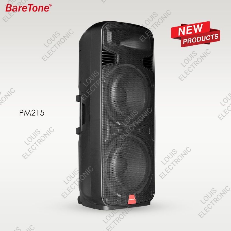 Speaker Portable Baretone PM215 2 x 15 Inch Portable Meeting 15&quot; Double + 2 MiC Wireless (1000 W)