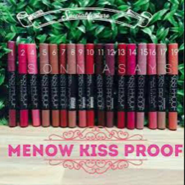 Menow kiss proof soft lipstick BPOM