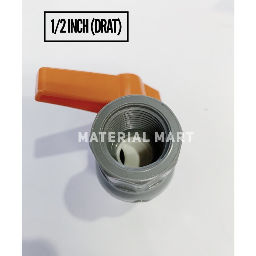 Ball Valve 1/2&quot; Drat HIOSHI | Stop Kran Drat 1/2 inch | Keran PVC 1/2 | Material Mart