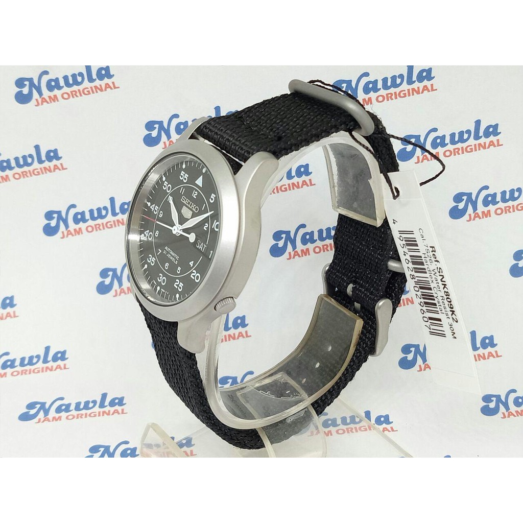 Seiko 5 SNK809K2 Automatic Black Nylon Strap - Jam Tangan Pria SNK809