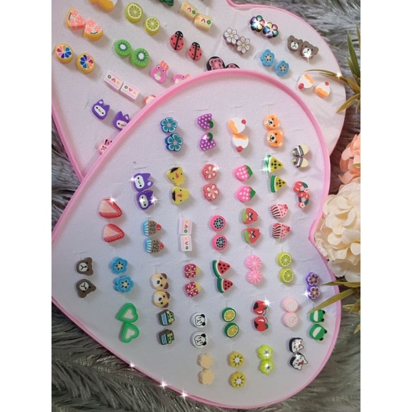 2 pasang Anting Tusuk Plastik anti sakit/ anting fashion murah