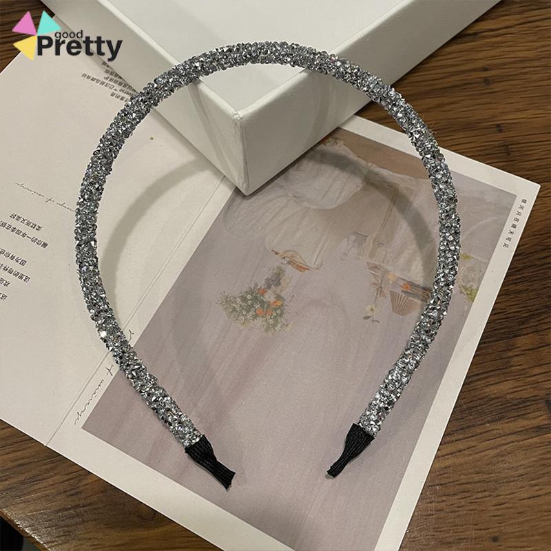 korea Bando rambut Ikat Kepala Kristal Halus Berlian bando polos Penuh Hiasan Kepala Pengantin Fashion bando Sederhana yang Mengkilap