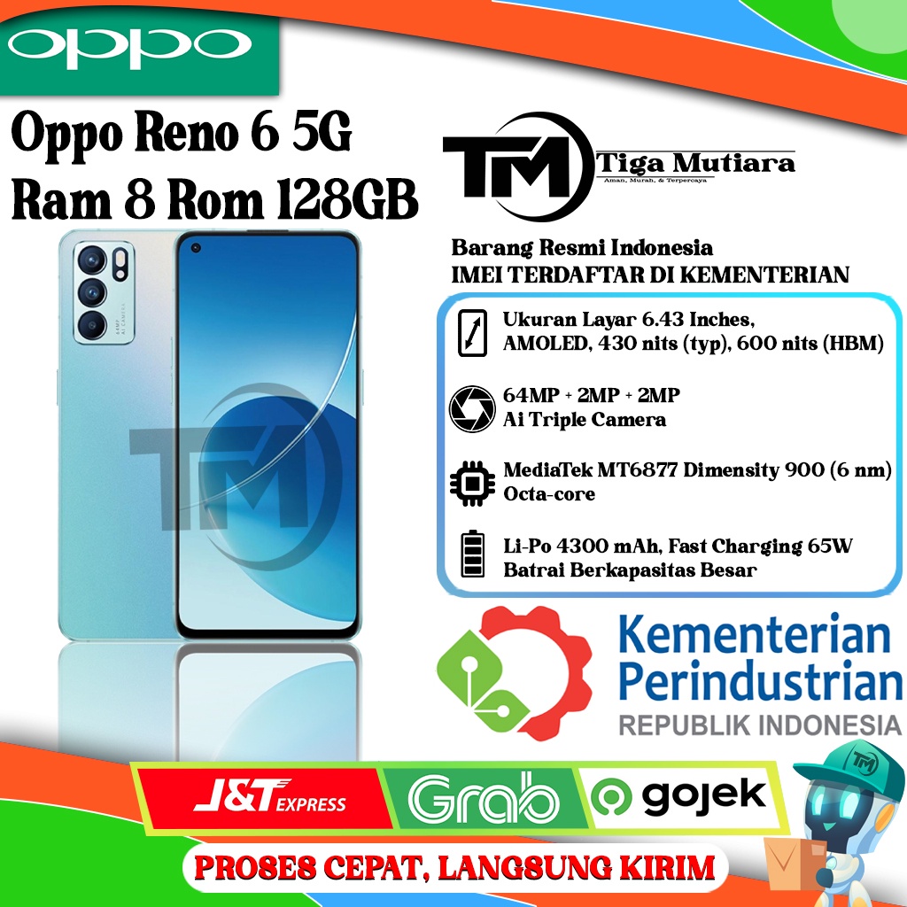 Oppo Reno 6 5G Ram 8 Rom 128GB