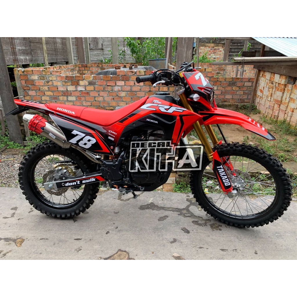 Decal Crf 150l dekal Striping Crf 150l Merah Hitam