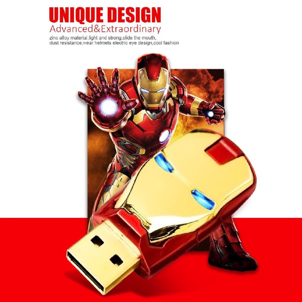 Huluboy Flashdisk USB 2.0 512GB 1TB 2TB Bentuk Iron Man