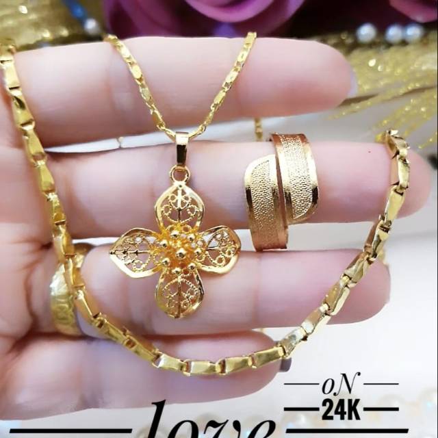 Xuping set perhiasan lapis emas 24k 2125k