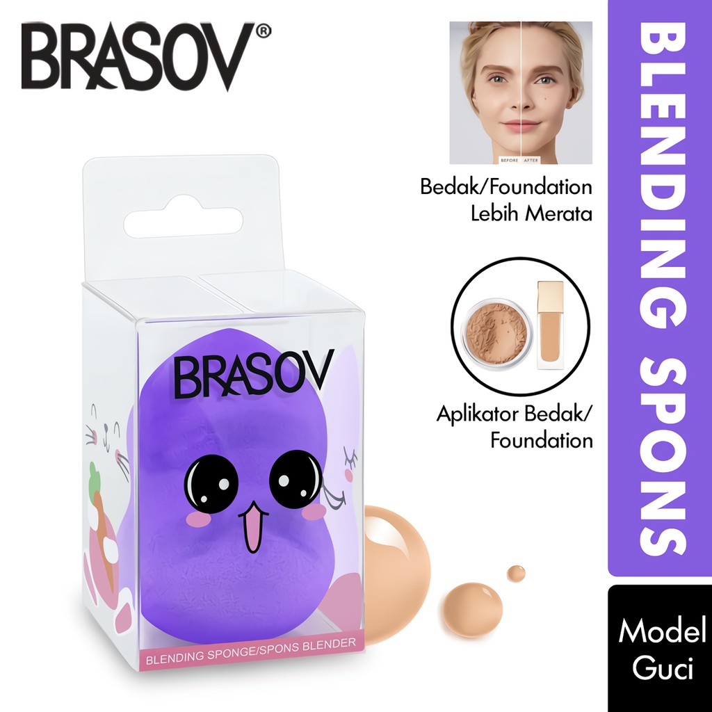 ☘️ CHAROZA ☘️ BRASOV Beauty Blender (Warna Tidak Bisa Pilih !!!)