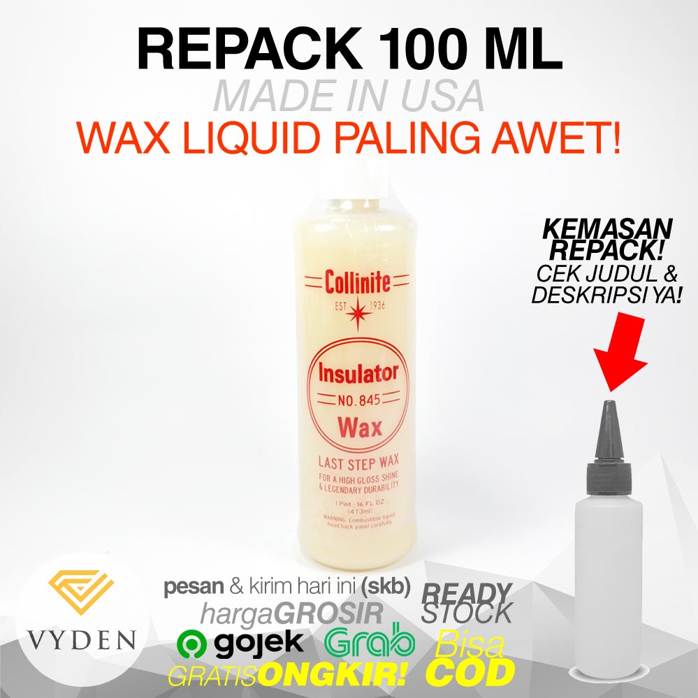 COLLINITE Insulator Wax 845 100ml ECER Hydrophobic Sealant Wax Awet 3 Bulan Panas Hujan MURAH