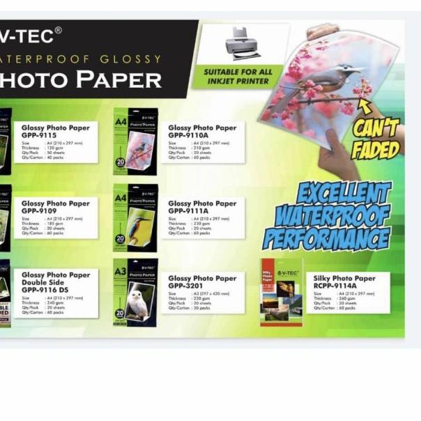 

➽ Silky photo paper V-tec / kertas foto silky V-tec ➻