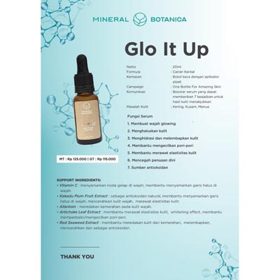 [BPOM] Mineral Botanica Glo It Up - Peptide Serum 20ML PENCERAH WHITENING BOOSTER SERUM