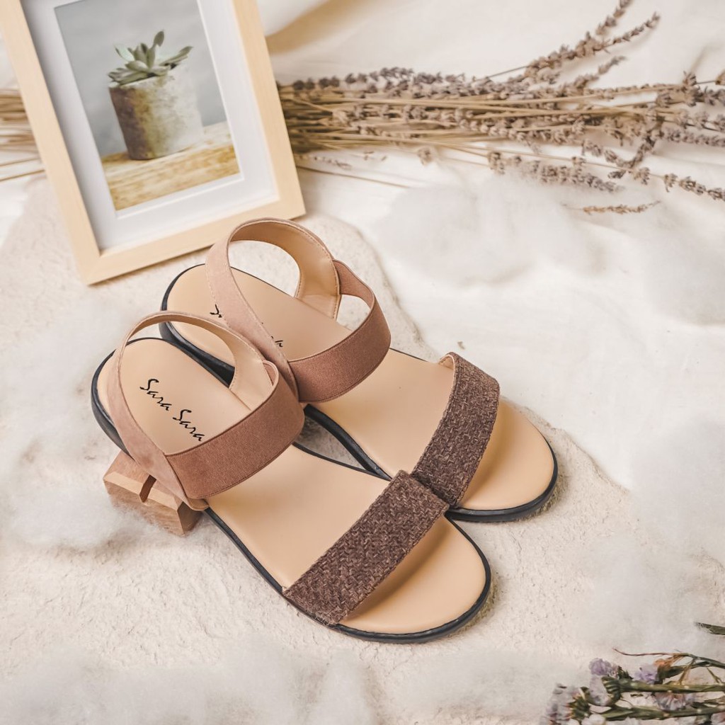 Sara Sara DIANA Sandal Wedges Wanita sandal tali empuk sandal santai terbaru