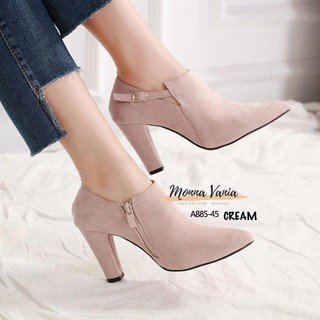 AGNES HEELS KULIT BRAND ORIGINAL / SEPATU HAK WANITA MONNA