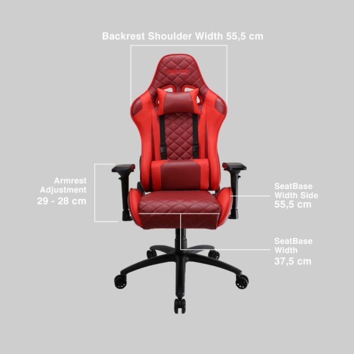 Rexus Gaming Chair RGC-101 V2 / RGC 101 V2 (Special Colour) - Scarlet WIne