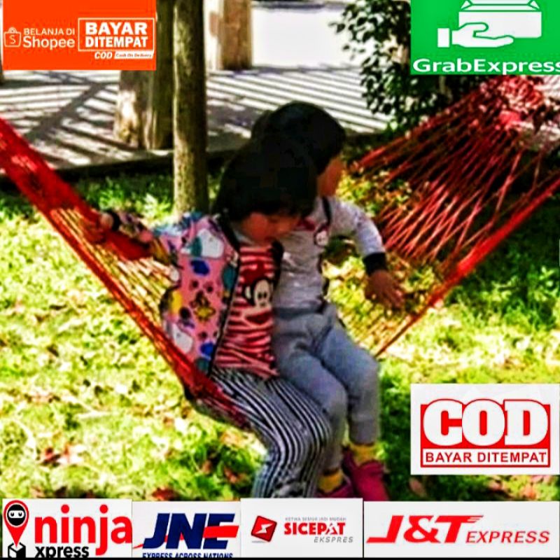 Hammock Ayunan Jaring Gantung Bahan Tali Tambang 2mm Panjang 200cm  Langsung Dari Pengrajin