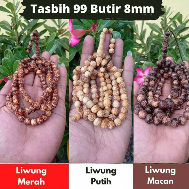 Tasbih kayu liwung 8mm 99 butir tasbih liwung macan tasbih liwung merah tasbih liwung putih tasbih k