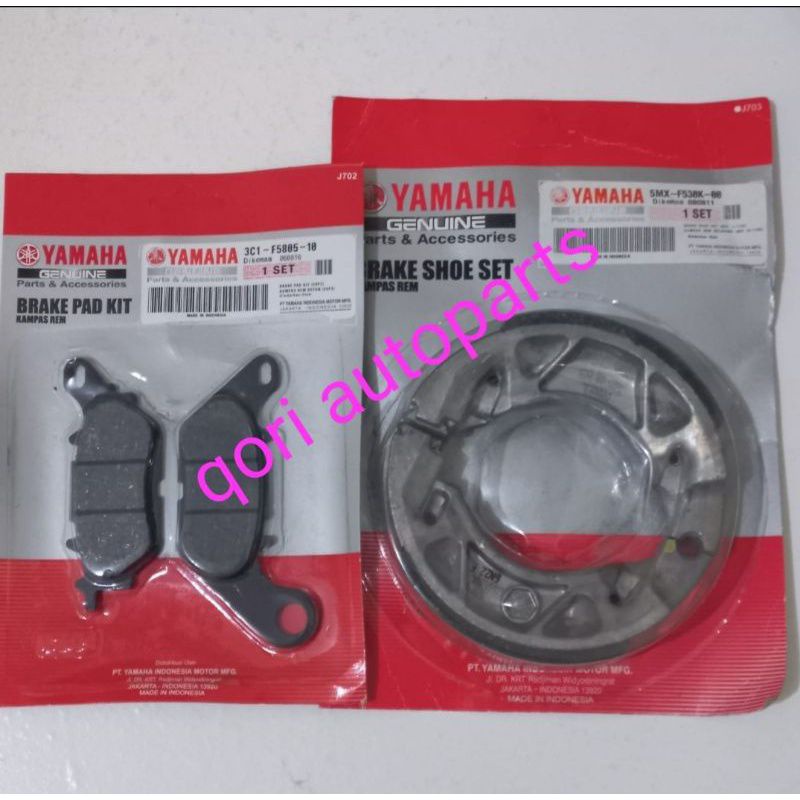 Kampas Rem Belakang + Kampas Rem Depan Mio Sporty Mio J Soul Mio GT Jupiter