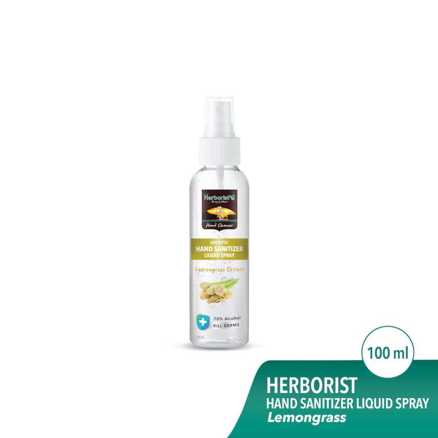 HERBORIST Hand Sanitizer Liquid Spray 100ml - Lemongrass - Lime - Aloe Vera