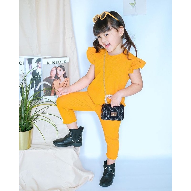 Setelan Anak Nina 4-10 Tahun Pineapple Kids Original Kaos Super Premium Baju Anak Perempuan