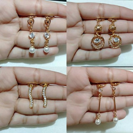 Anting Jepit Panjang Dewasa Perhiasan Import Anti Karat Xuping