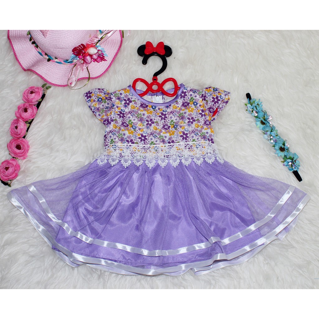 Dress Kids Beiby/Dress Bayi Motif Bunga/Fashion Bayi Koreaan Style Super Elegant/Baju Murah