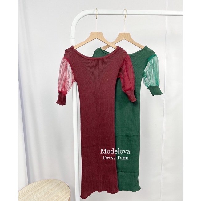 MDLV ~ DRESS TAMI RAJUT DRESS BODYCON RAJUT DRESS KOREA KEKINIAN DRESS RAJUT POLOS FASHION WANITA