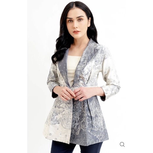 BENANG JARUM X MMEHUILLET JACQUARD OUTER EL MAR MINORCA BLUE SIZE M