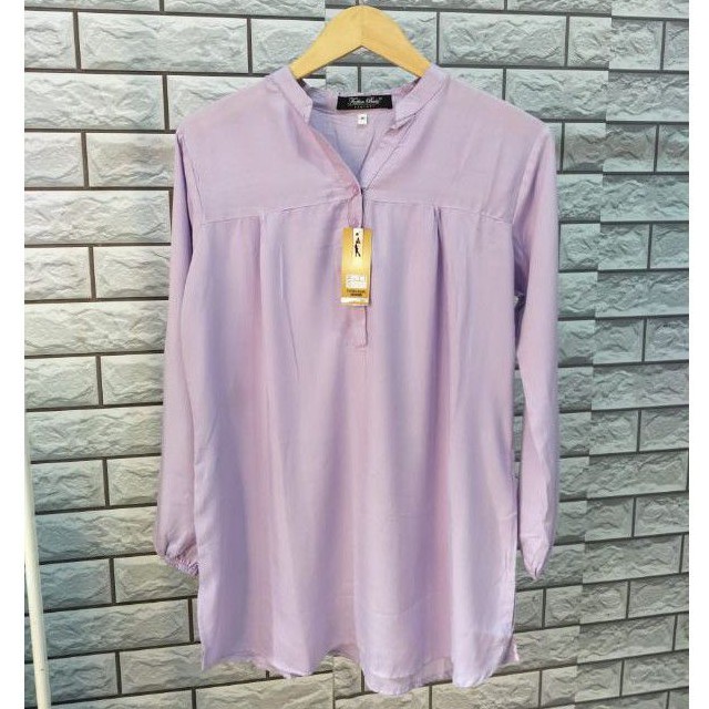 Lilac(Lavender) - Blouse Polos Rayon - Blouse ABG - Blouse Jumbo - Blouse Harian