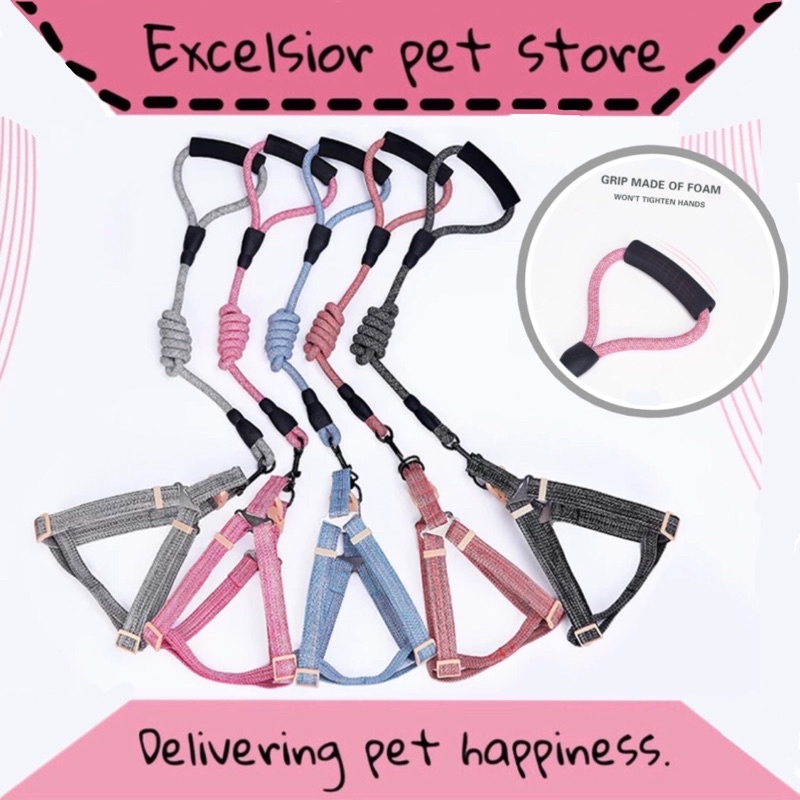 Harness anjing kucing / tali tuntun set