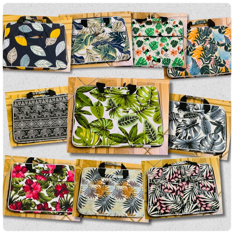tas laptop kanvas motif / tas jinjing laptop murah/ tempat laptop unik / grosir tas laptop kanvas