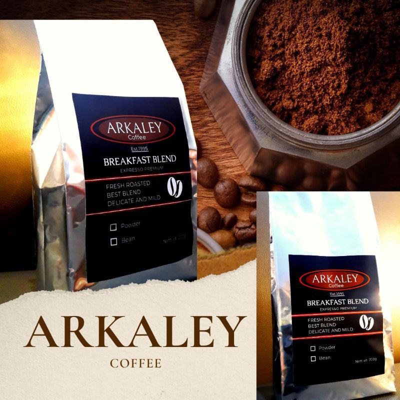 

BUY 1 GET 1 FREE Breakfast Coffee Blend Expresso Premium 200gr Arkaley Biji dan Bubuk