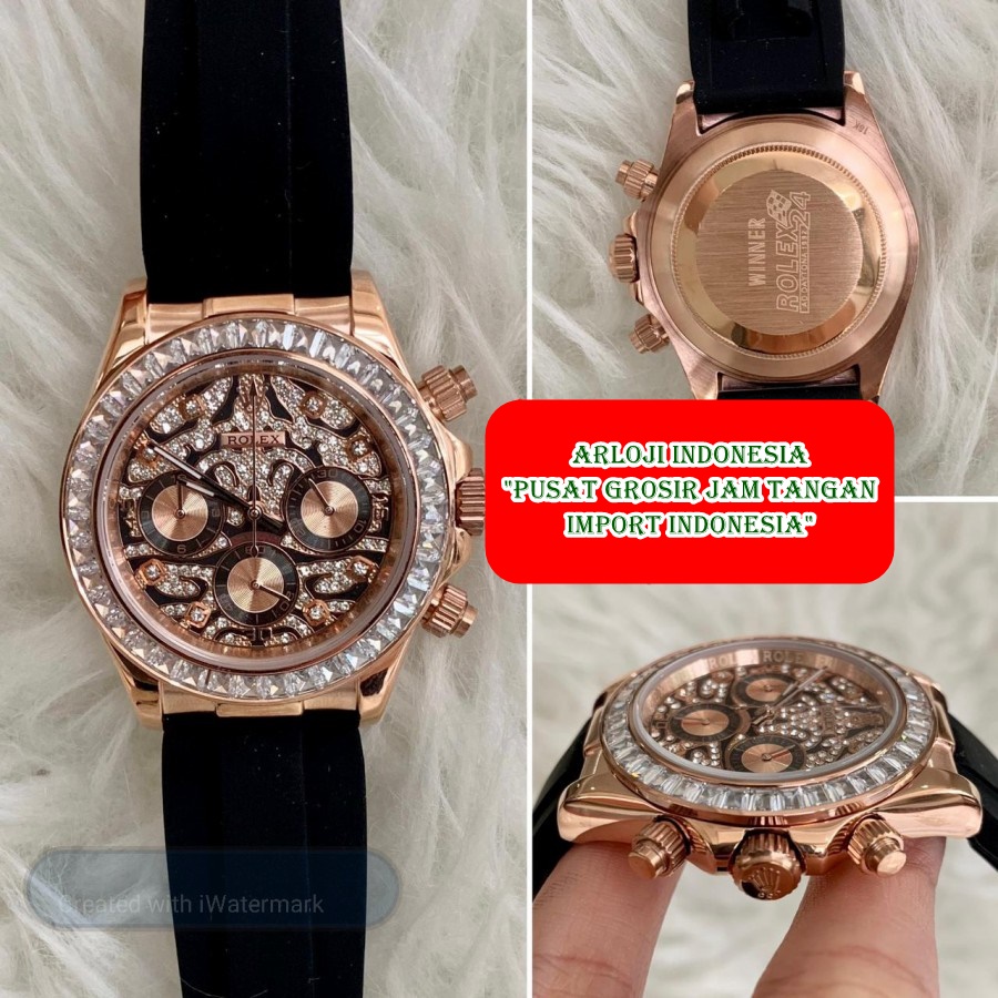 Flash Sale Jam Tangan Pria ROLEX Daytona Eye Of Tiger RoseGold Garansi 1th