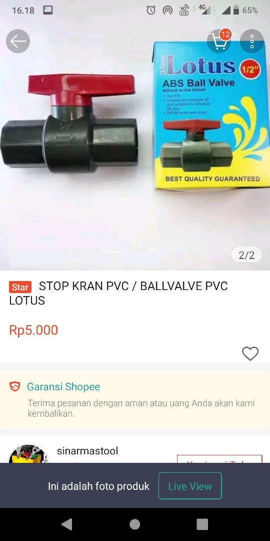 Stop Kran Pvc / Ballvalve Pvc Lotus