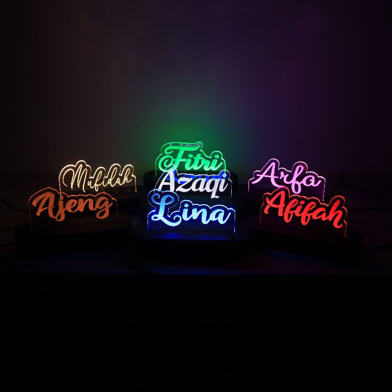 MURAH 10x5 cm LAMPU AKRILIK CUSTOM | LAMPU TIDUR | DEKORASI |KADO AESTHETIC | HIASAN KAMAR CUSTOM WISUDA