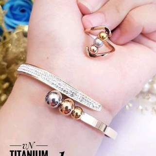 Titanium Set Perhiasan Wanita Boba Rosegold 268224